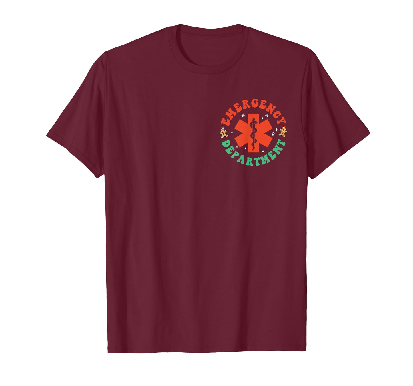 Groovy Emergency Department Christmas Er Nurse 2 Sided T-Shirt