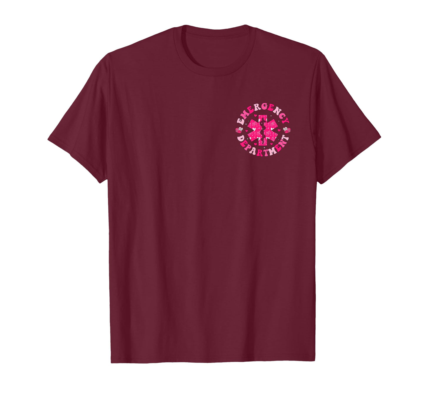 Valentine Nurse Emergency Department ER ED Nurse 2 Sides T-Shirt