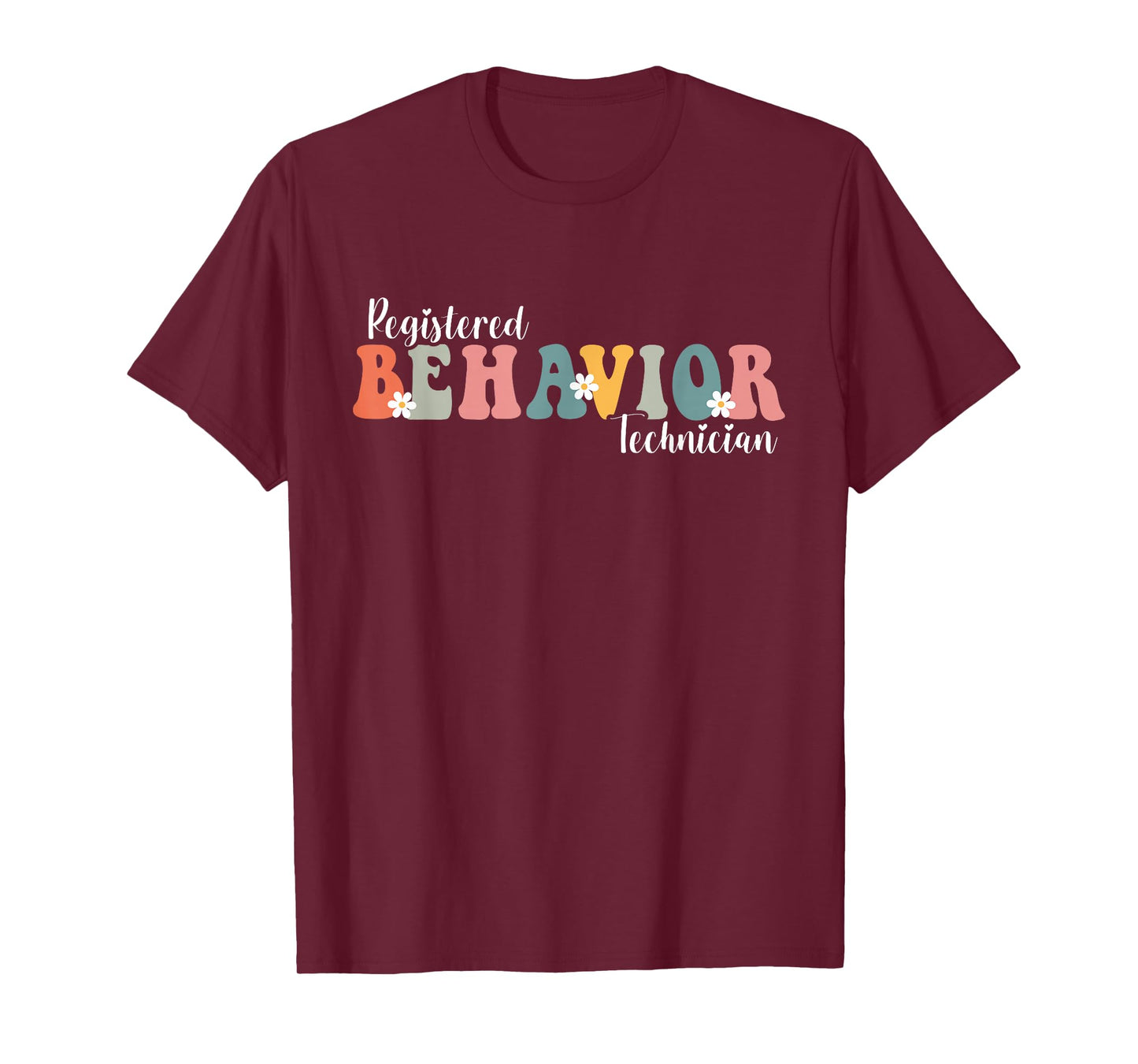 Registered Behavior Technician RBT ABA Therapist Cute Groovy T-Shirt