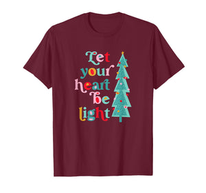 Let Your Heart Be Light Christmas, Retro Pastel Holiday T-Shirt