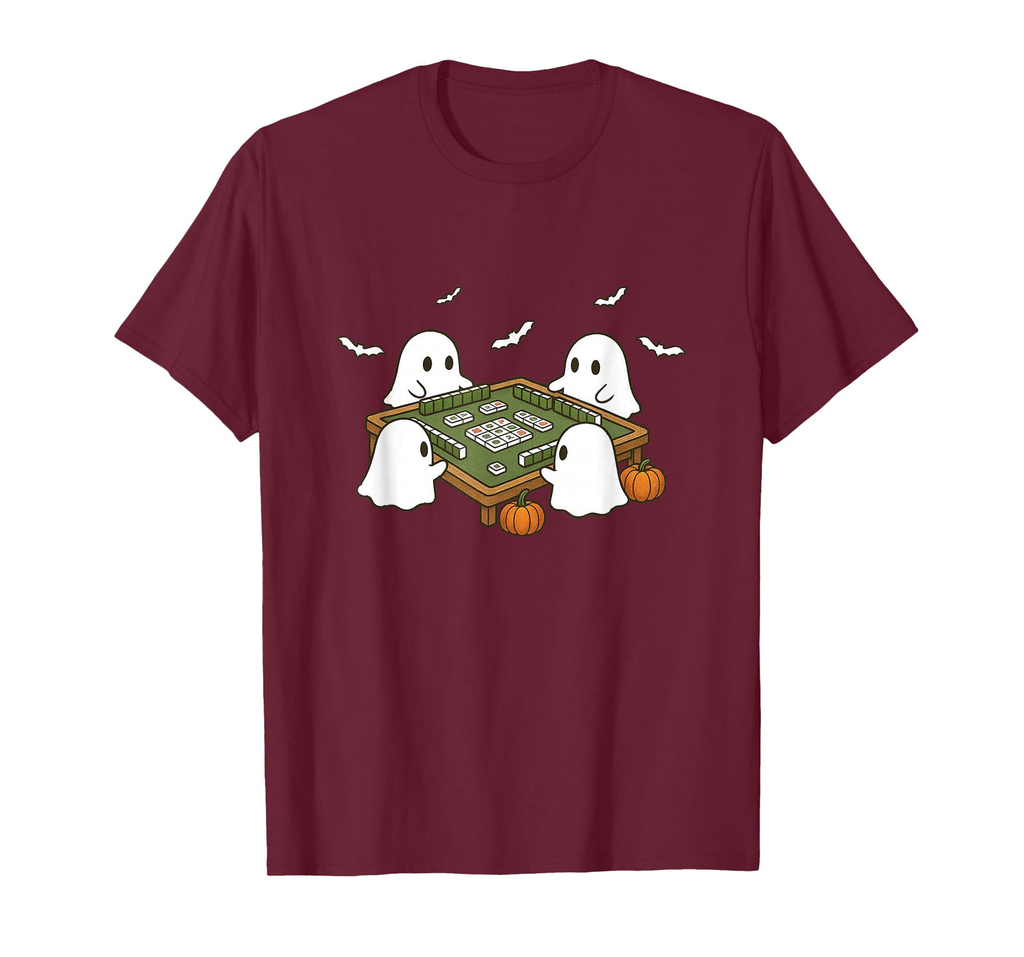 Funny Halloween Costume Ghost Playing Mahjong Spooky Mahjong T-Shirt
