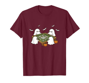 Funny Halloween Costume Ghost Playing Mahjong Spooky Mahjong T-Shirt