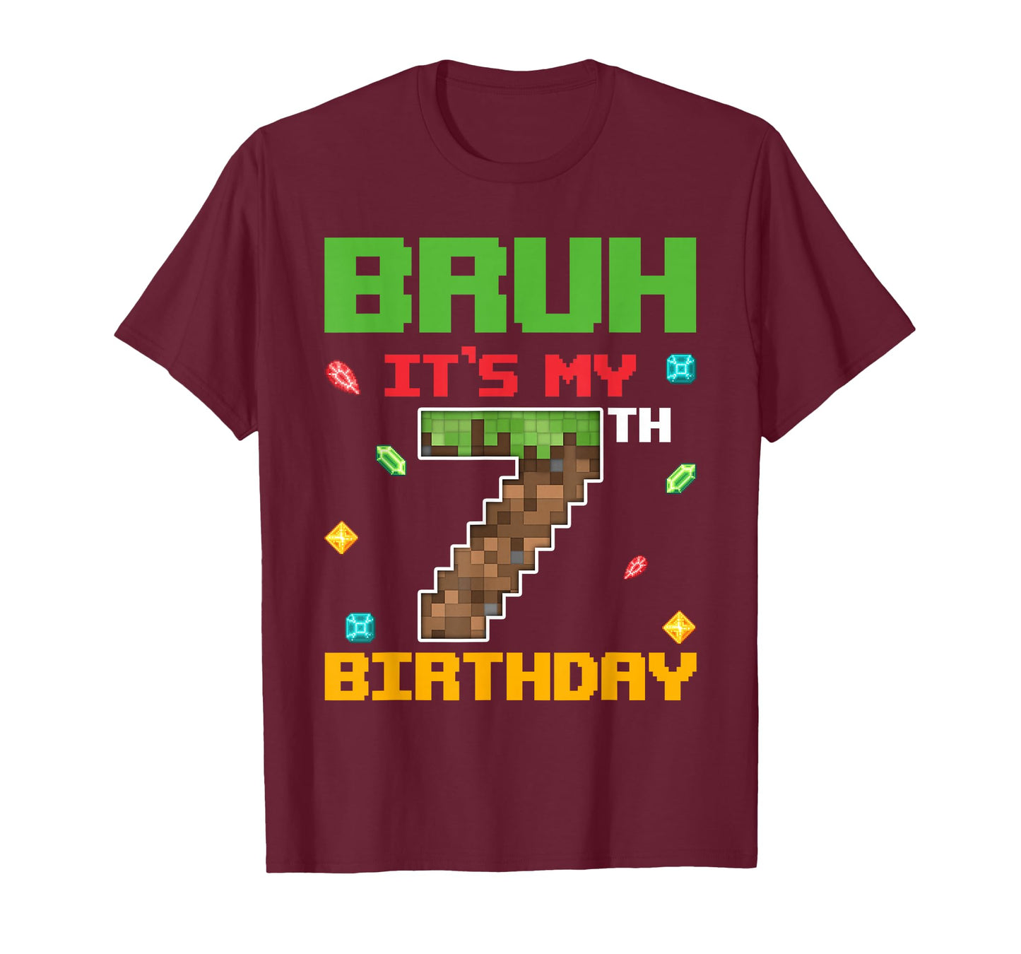 It's My 7th Birthday Boy 7 Years Old Pixel Gamer T-Shirt