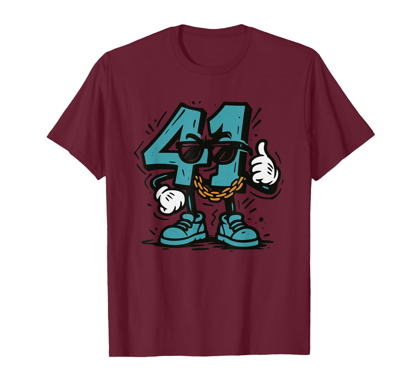 Cartoon Drip Numbers Graffiti 41 Meme Forty One T-Shirt