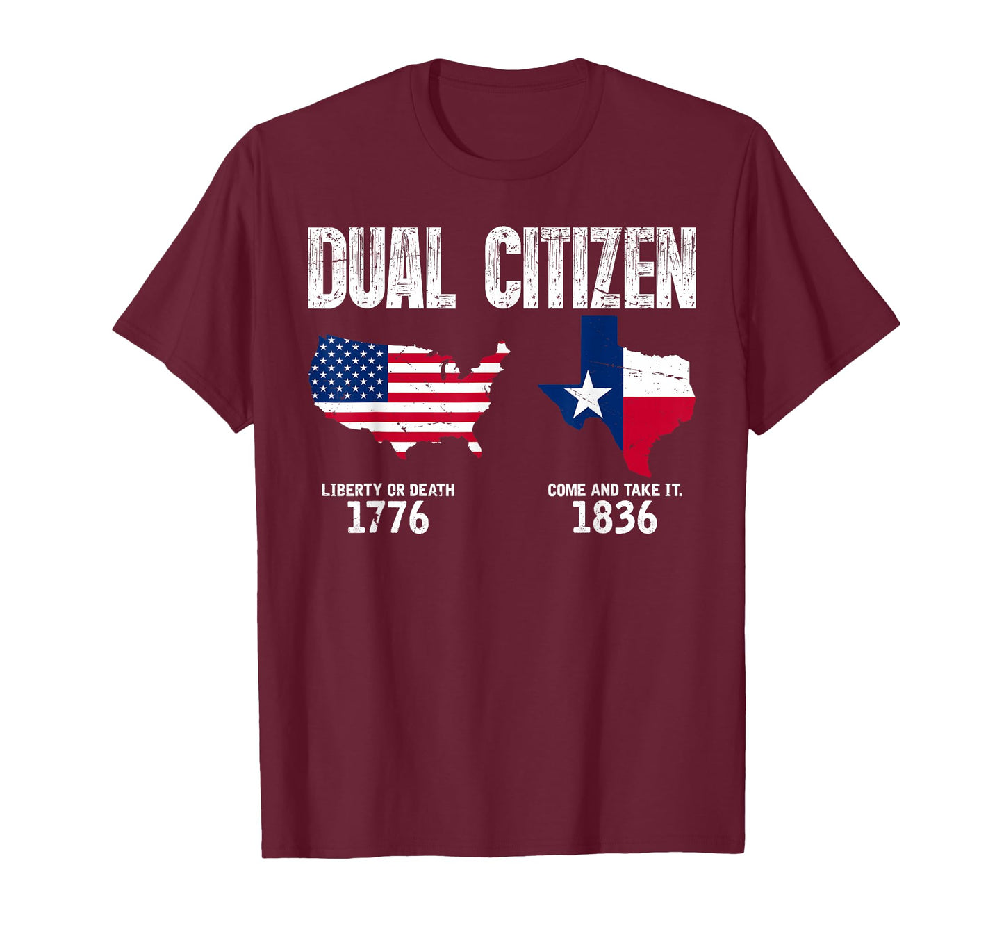 Happy Texas Independence Day Dual Citizen Texas & USA Map T-Shirt