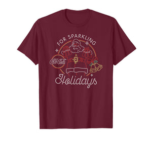 Coca-Cola Christmas For Sparkling Holidays Neon Sign Style T-Shirt