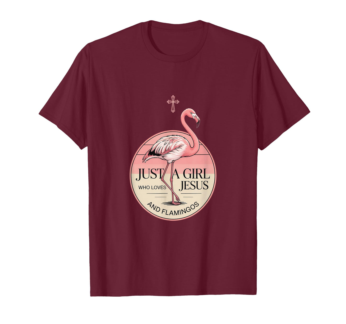 Just A Girl Who Loves Jesus and Flamingos Christian God T-Shirt