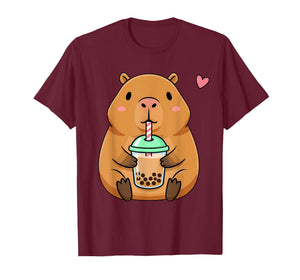 Cute Capybara with Boba Bubble Tea T-Shirt