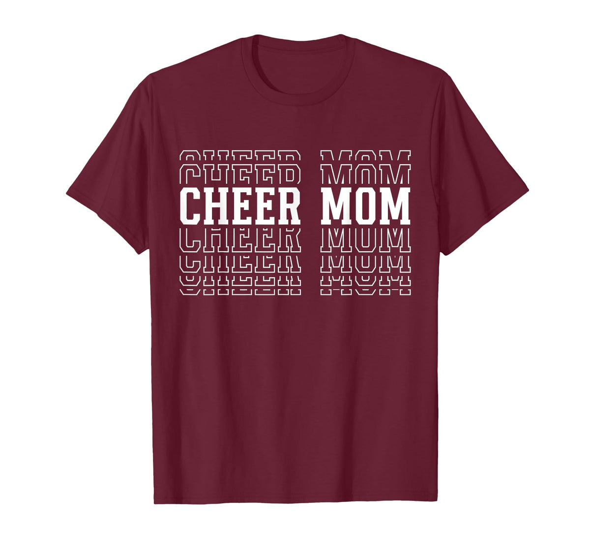 Cheer Mom Funny Layered Text Mother Cheerleader T-Shirt