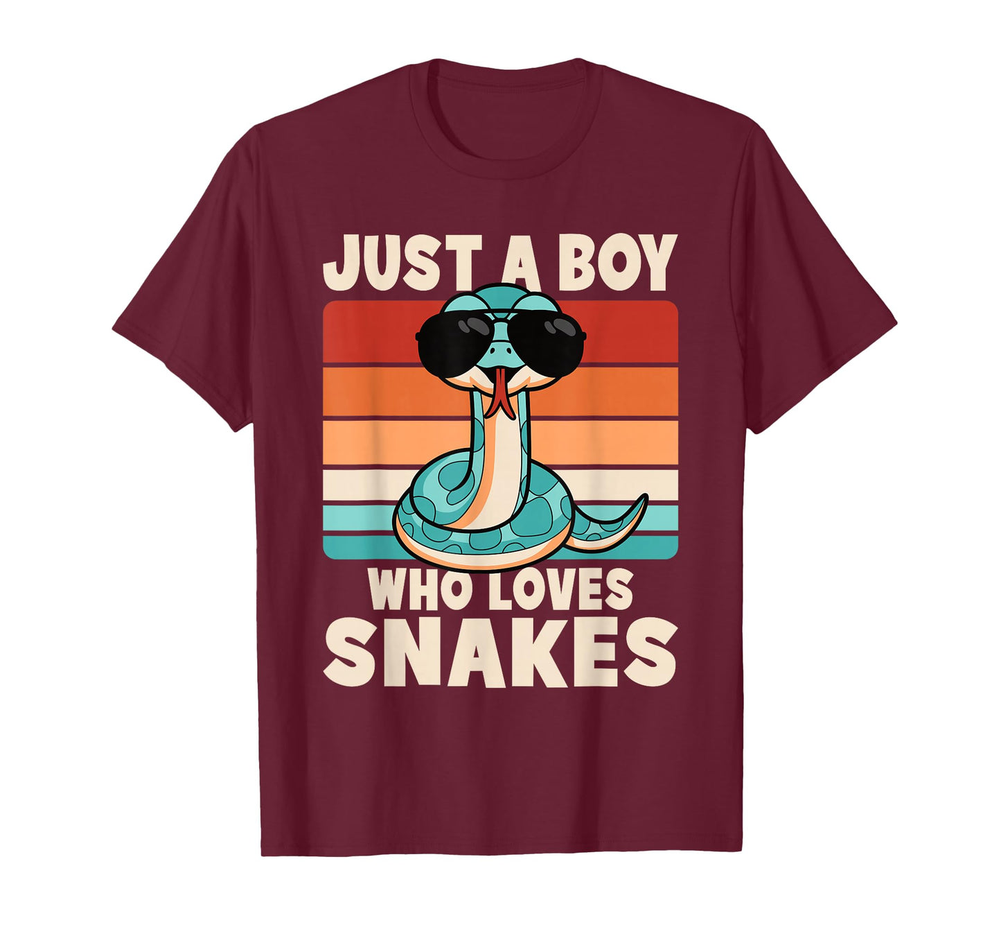 Just A Boy Who Loves Snakes Funny Snake Reptile Kids T-Shirt