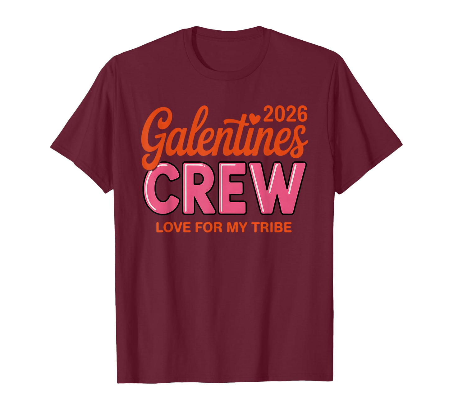Galentines Crew 2026 Retro Groovy Women Girls Trip Matching T-Shirt