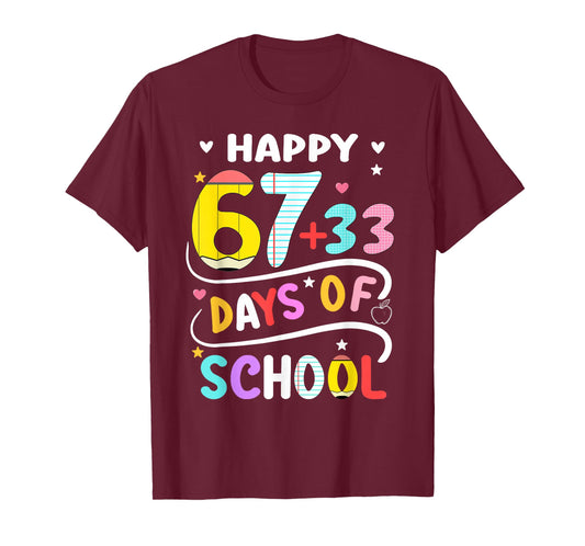 Happy 100 Days of School Smarter 67 Teacher Kids Boys Girls T-Shirt
