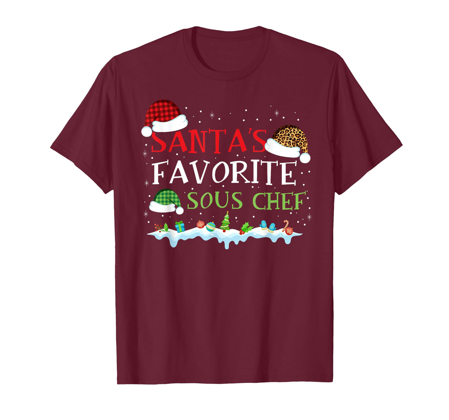 Santa's Favorite Sous Chef Fun Christmas T-Shirt