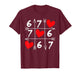 Six Seven 67 Meme 6 7 Valentines Day Heart Men Women Kids T-Shirt
