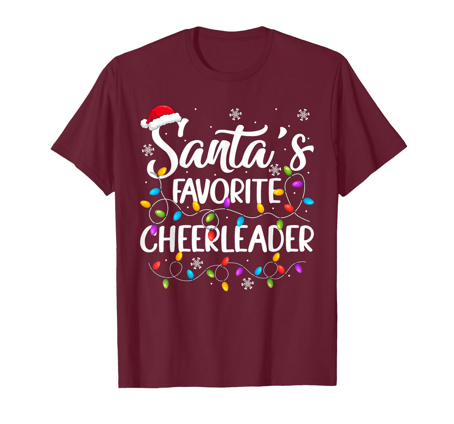 Santa Favorite Cheerleader Christmas Funny Cheerleading Xmas T-Shirt