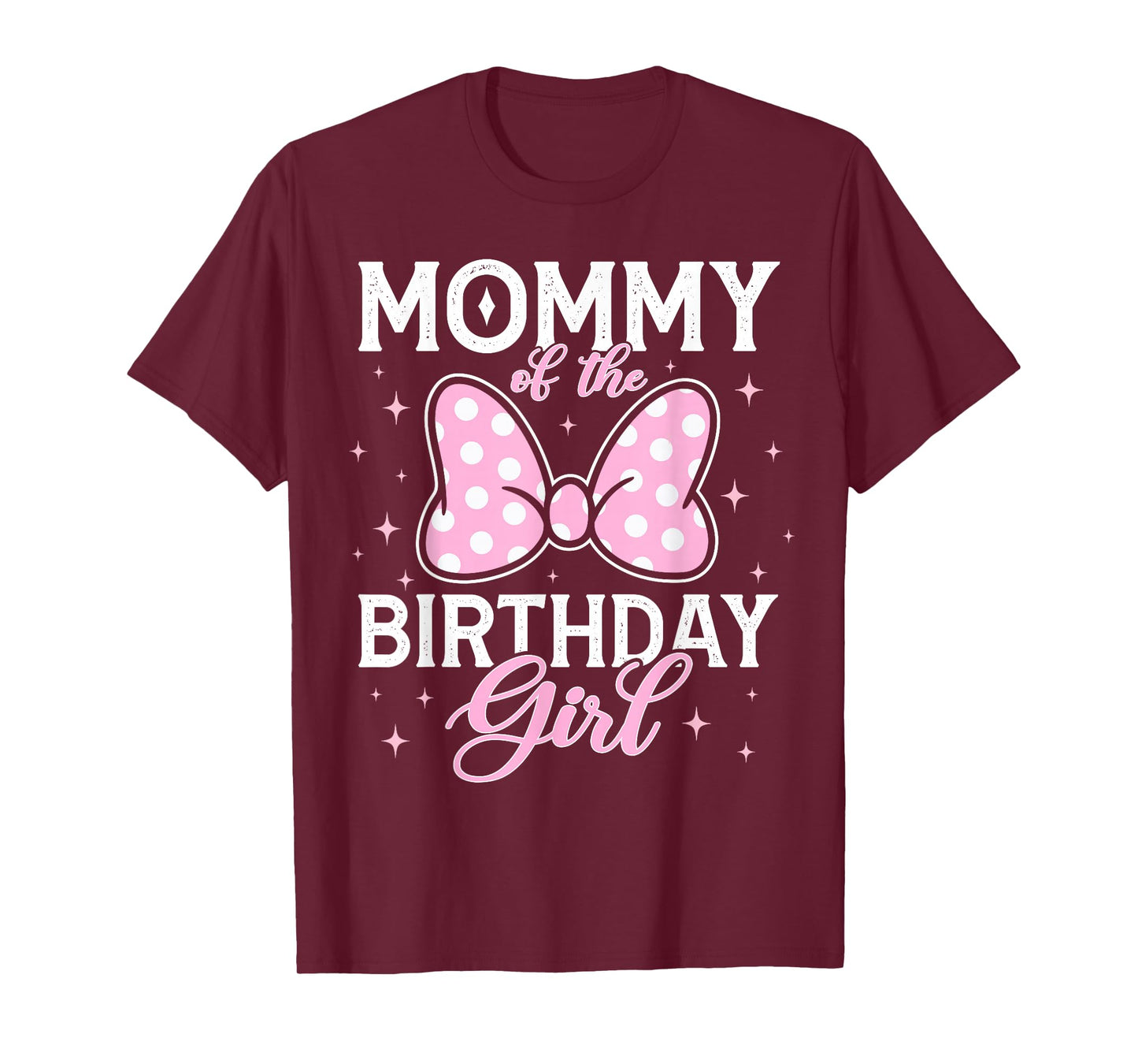 Mommy of The Birthday Girl Pink Bow Family Matching Mouse T-Shirt