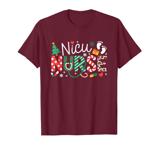 NICU Nurse Christmas Neonatal ICU Nursing Xmas Party T-Shirt