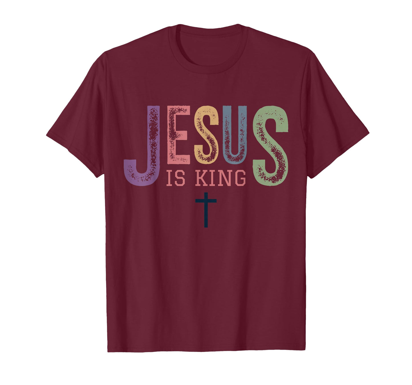 Jesus is King Cross Subtle Christian Minimal Religious Faith T-Shirt