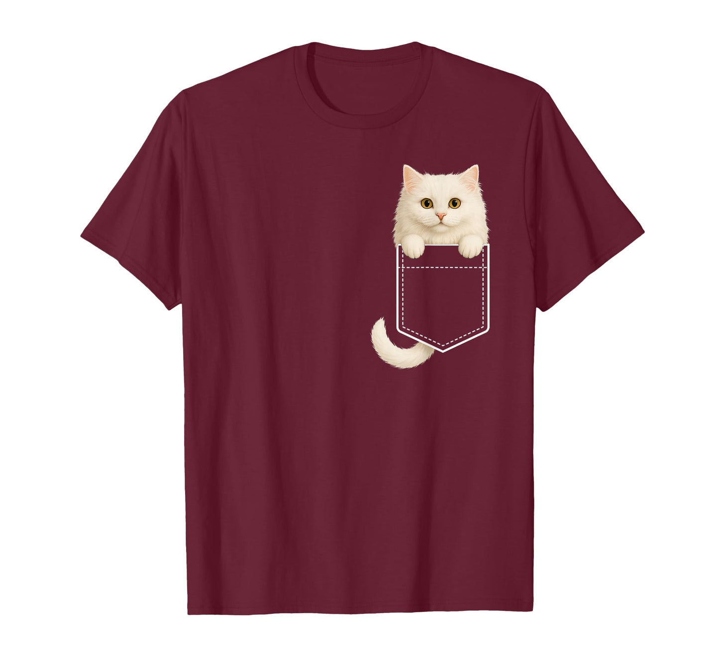 Funny Fluffy White Cat Feline Lover for Women Men Adult Kids T-Shirt