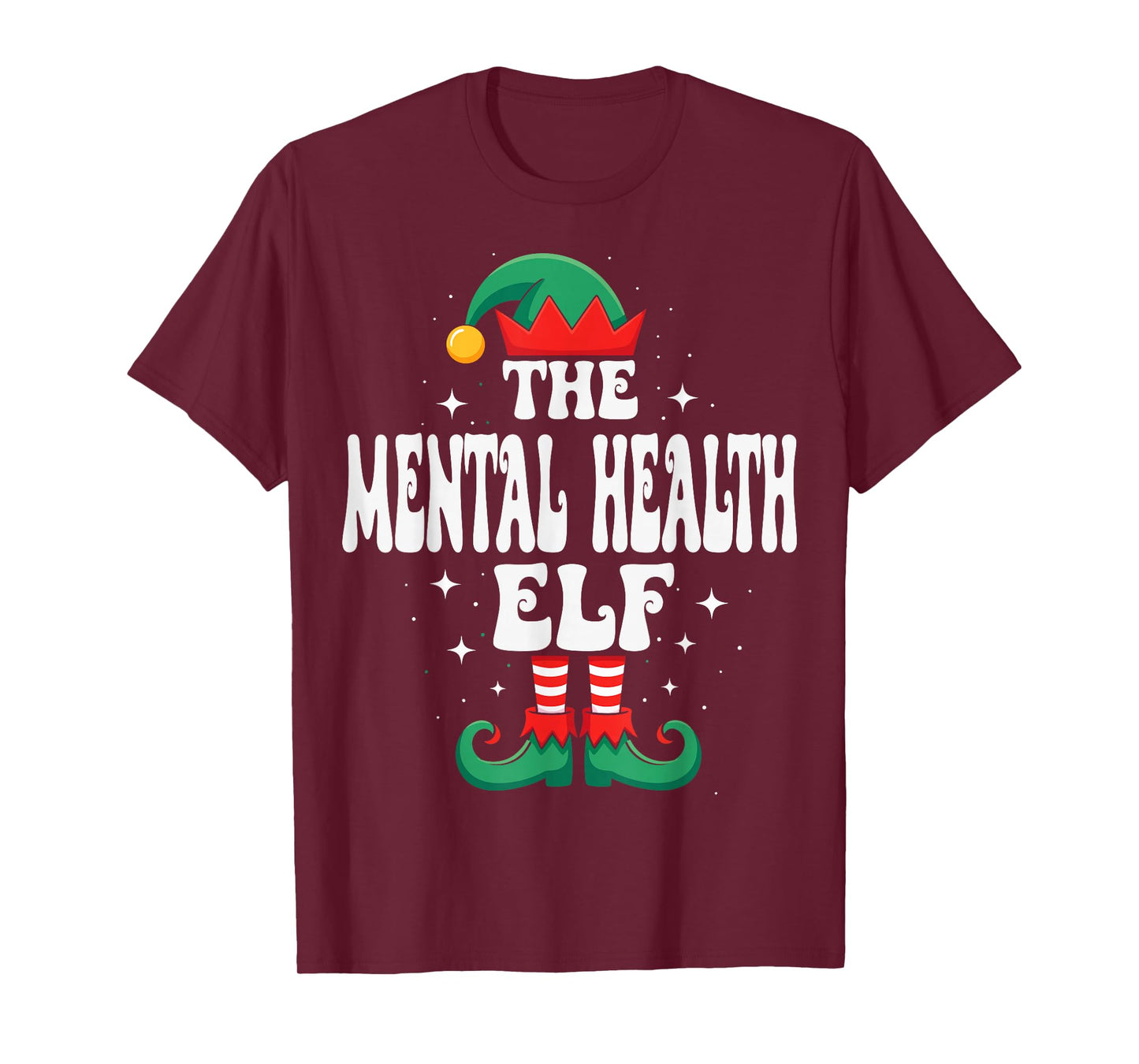 The Mental Health Elf Funny Christmas Matching Family T-Shirt