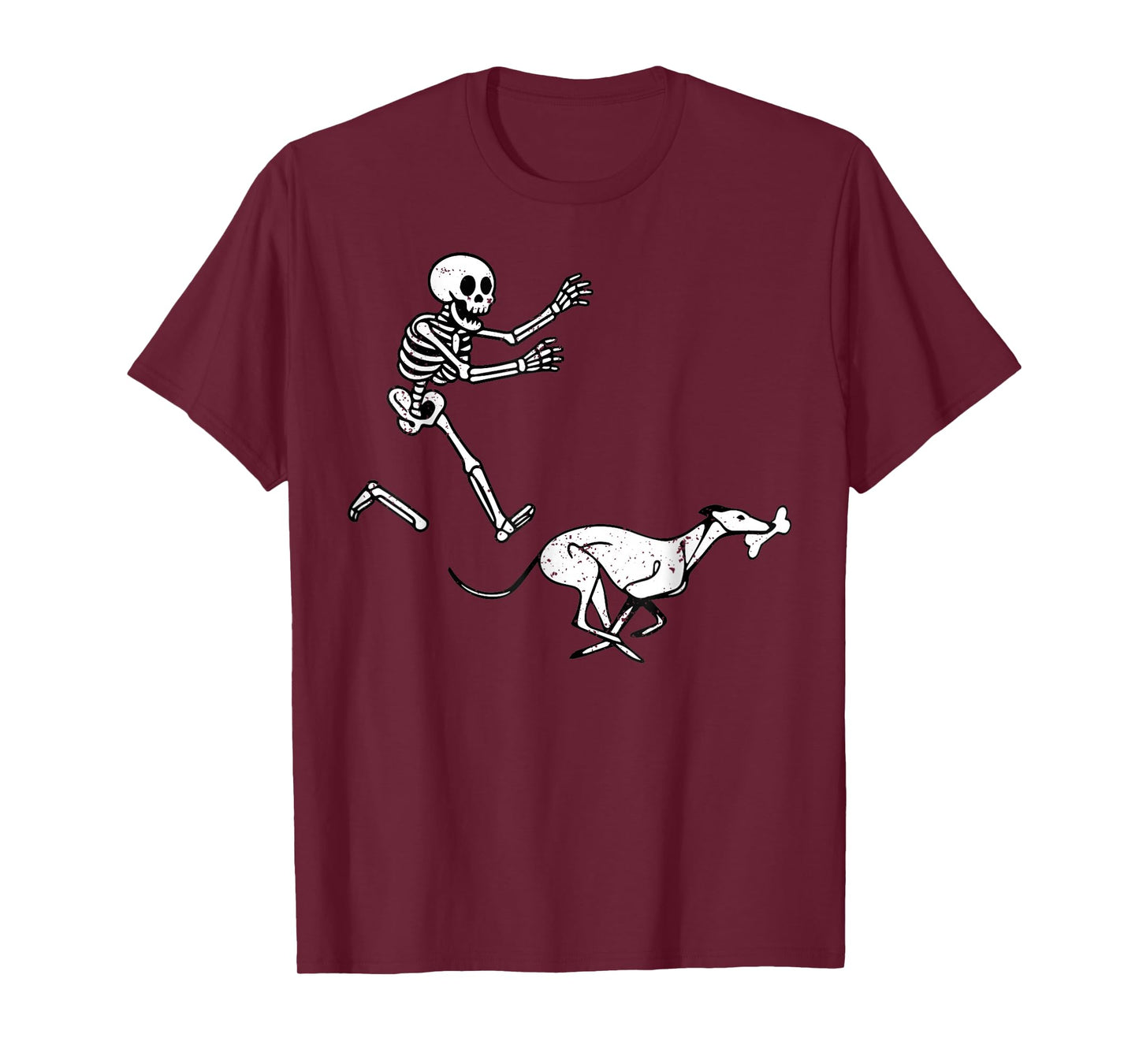 Funny Meme Greyhound Running Skeleton Halloween T-Shirt