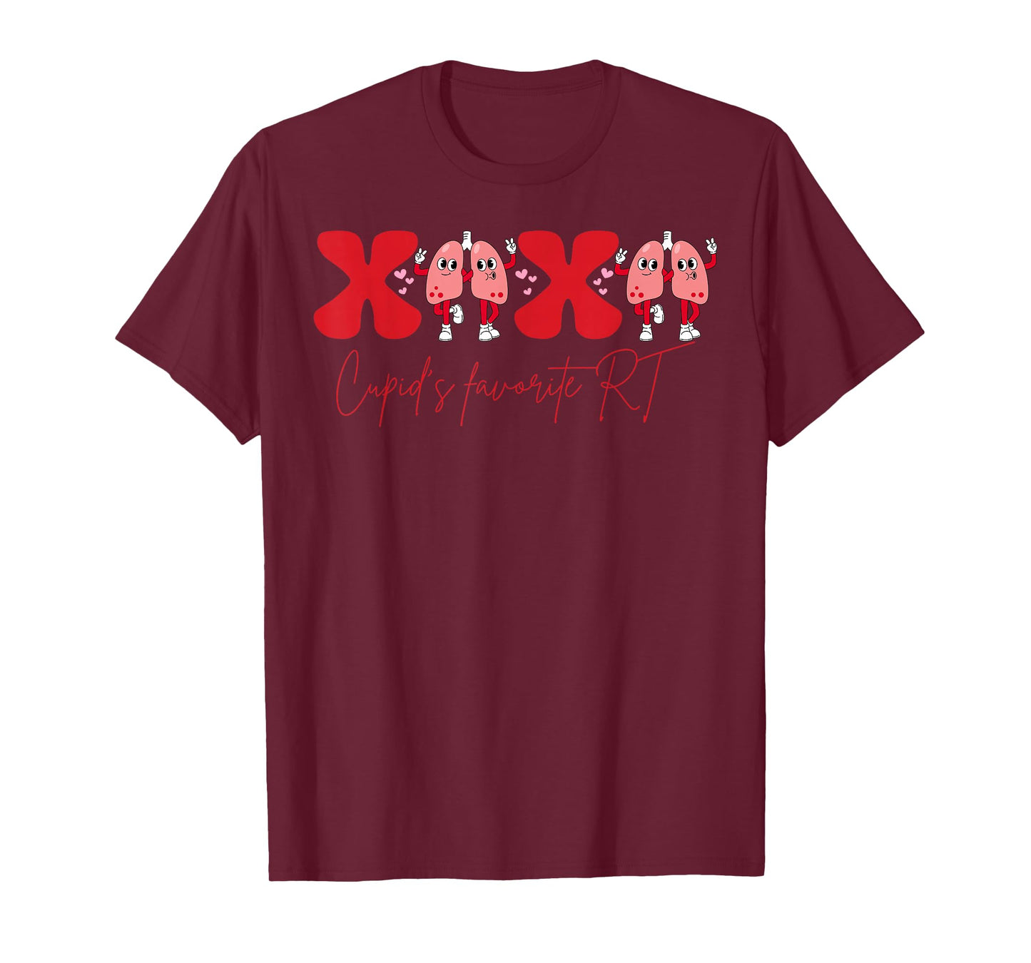 Cupid's Favorite RT Lung Valentines Day Respiratory Therapy T-Shirt