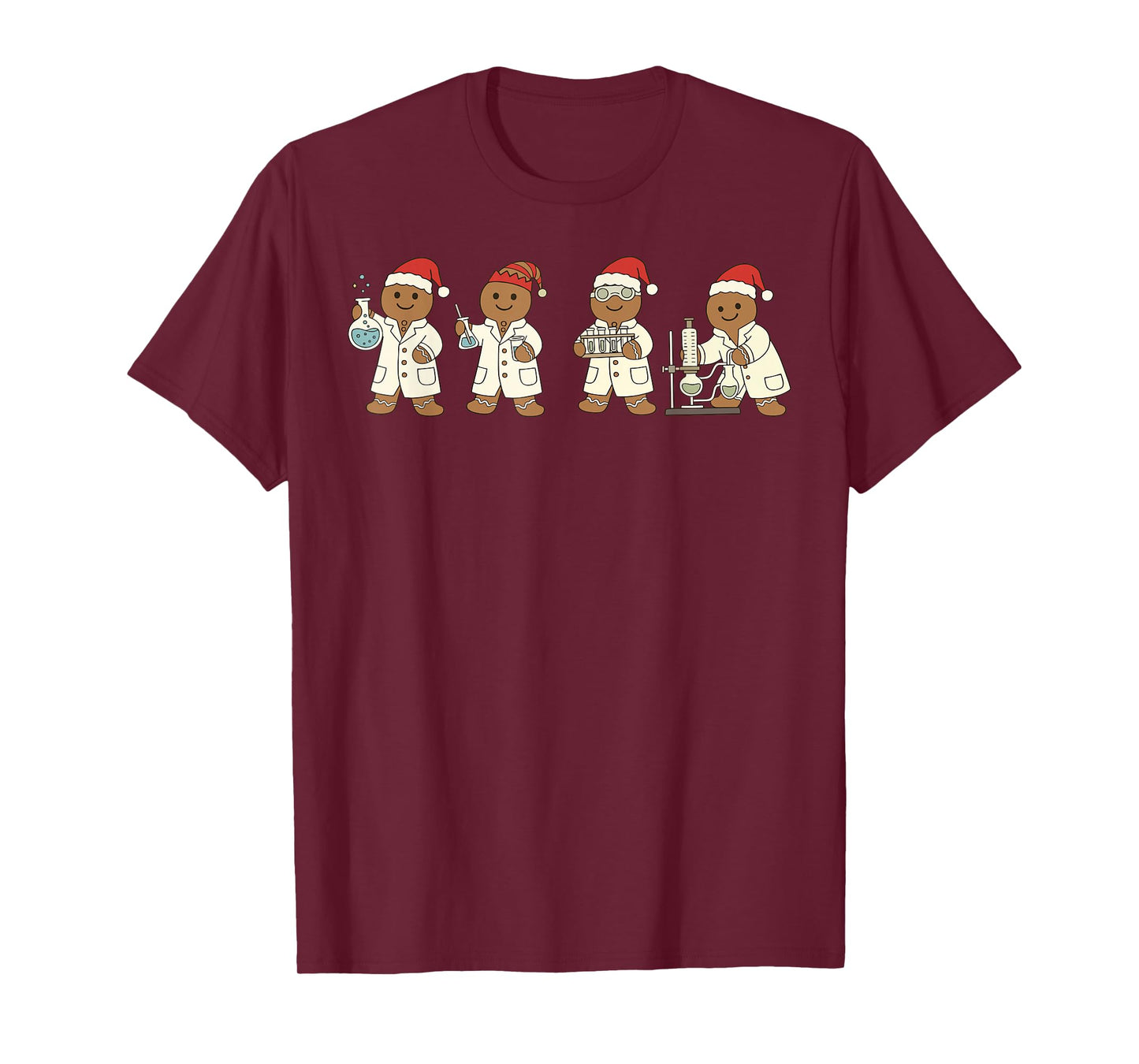Christmas Science Teacher Gingerbread Man Laboratory Teacher T-Shirt