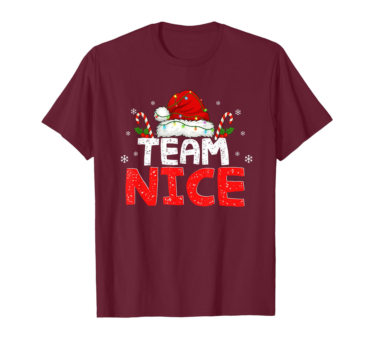 Funny Team Nice - Naughty Matching Christmas Couples Costume T-Shirt