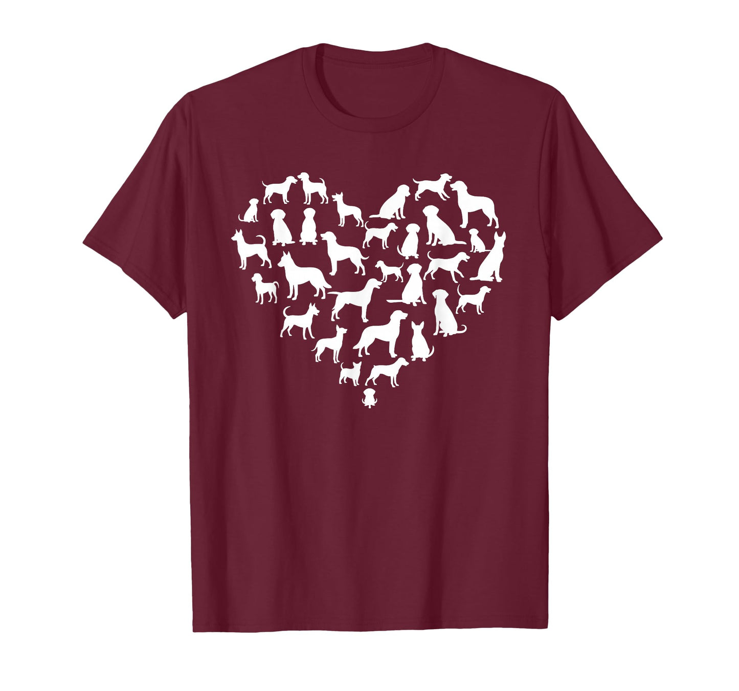 Dog Silhouettes Forming Heart Pet Animal Lovers Design T-Shirt