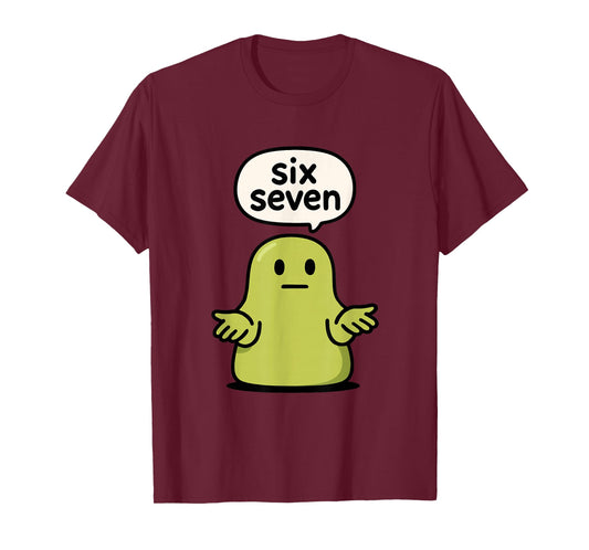 67 Six Seven 6-7 Green Blob Slime - Funny Kids Brainrot Meme T-Shirt