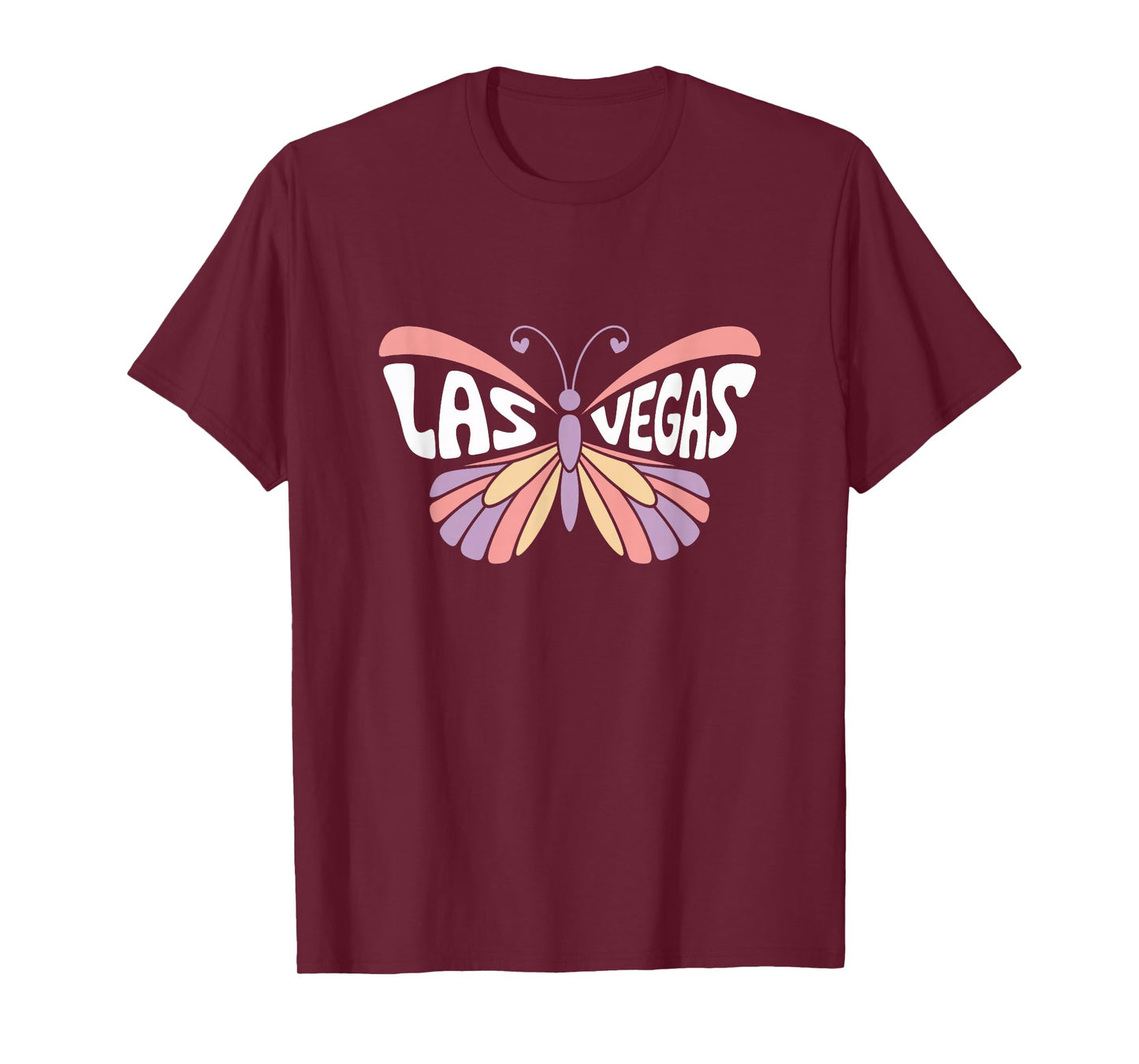 Las Vegas Butterfly - Nevada Pastel City Name Word Art T-Shirt
