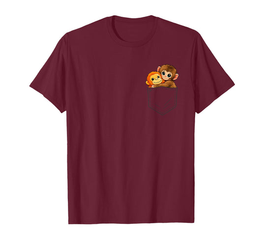 Funny Baby Monkey Punch and Ora-Mama Pocket Men Women Kids T-Shirt