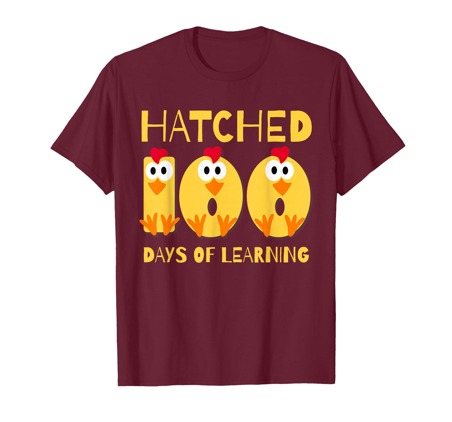 Hatched 100 Days of Learning Cute Chicken 100 Days of School T-Shirt
