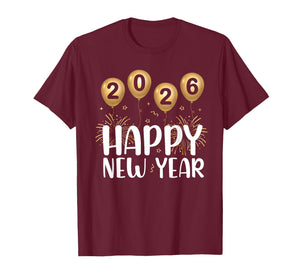 Happy New Year Party 2026 Ballon Family Matching Men Women T-Shirt