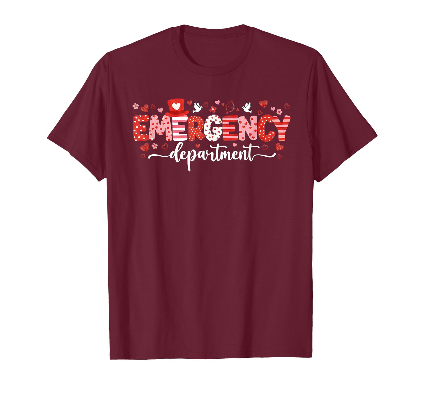 Emargency Department Valentines Day ED ER Nurse Women T-Shirt