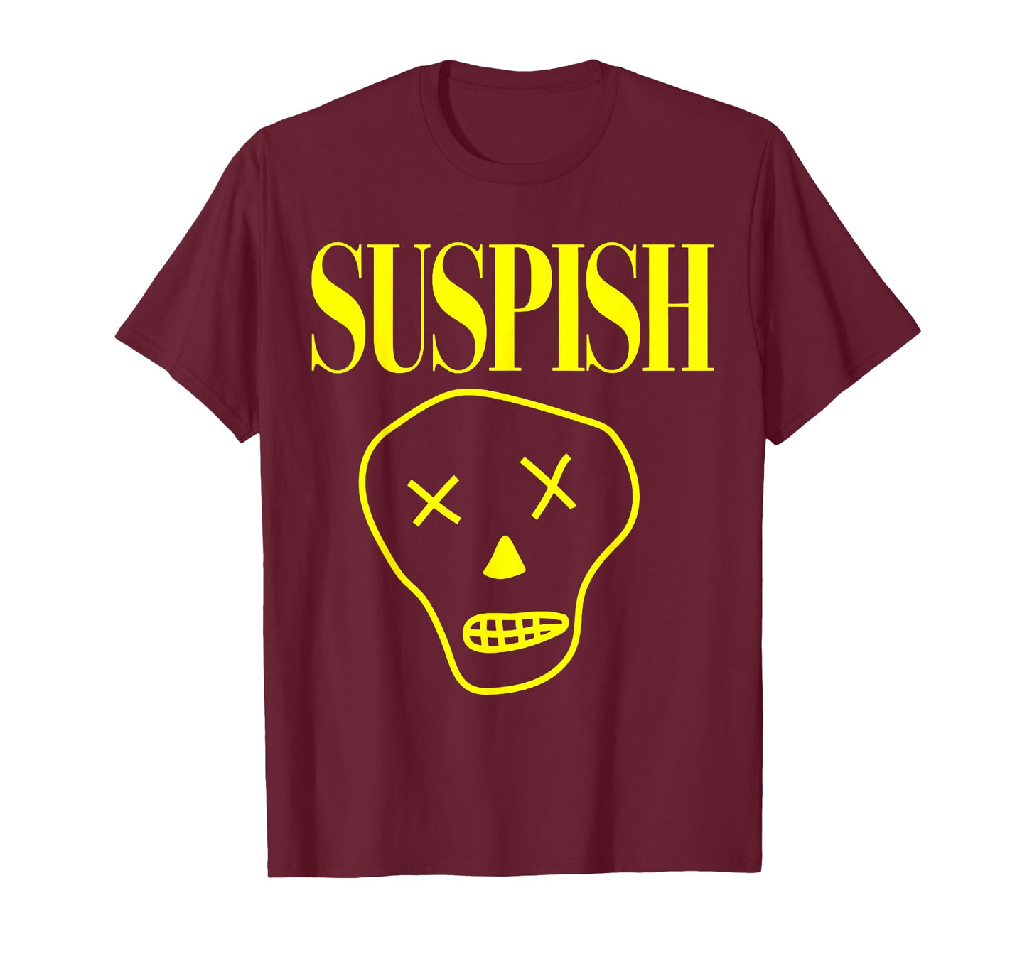 Suspish Skull Design Funny Cartoon Spooky True Crime T-Shirt