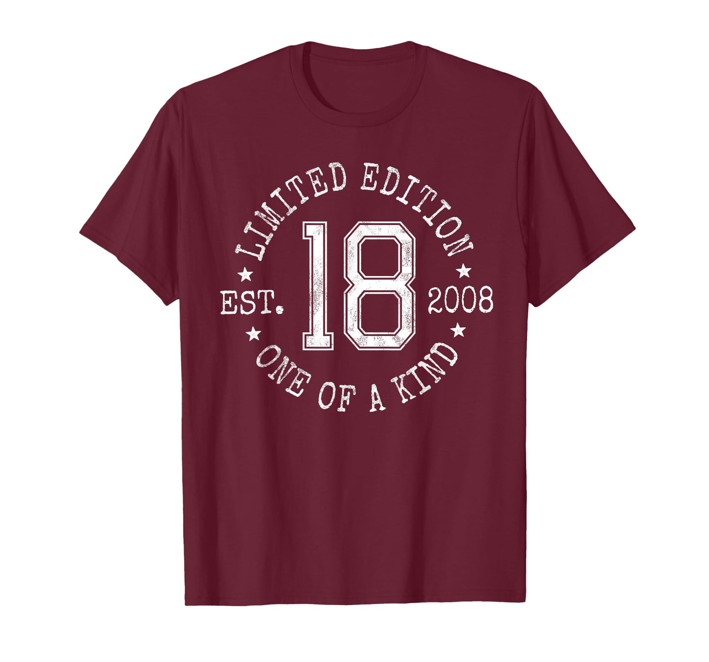 Limited Edition Est 2008 One of a Kind 18th Birthday T-Shirt