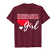 Nebraska Girl Heart Map Shape Souvenir Gift for Women Girls T-Shirt