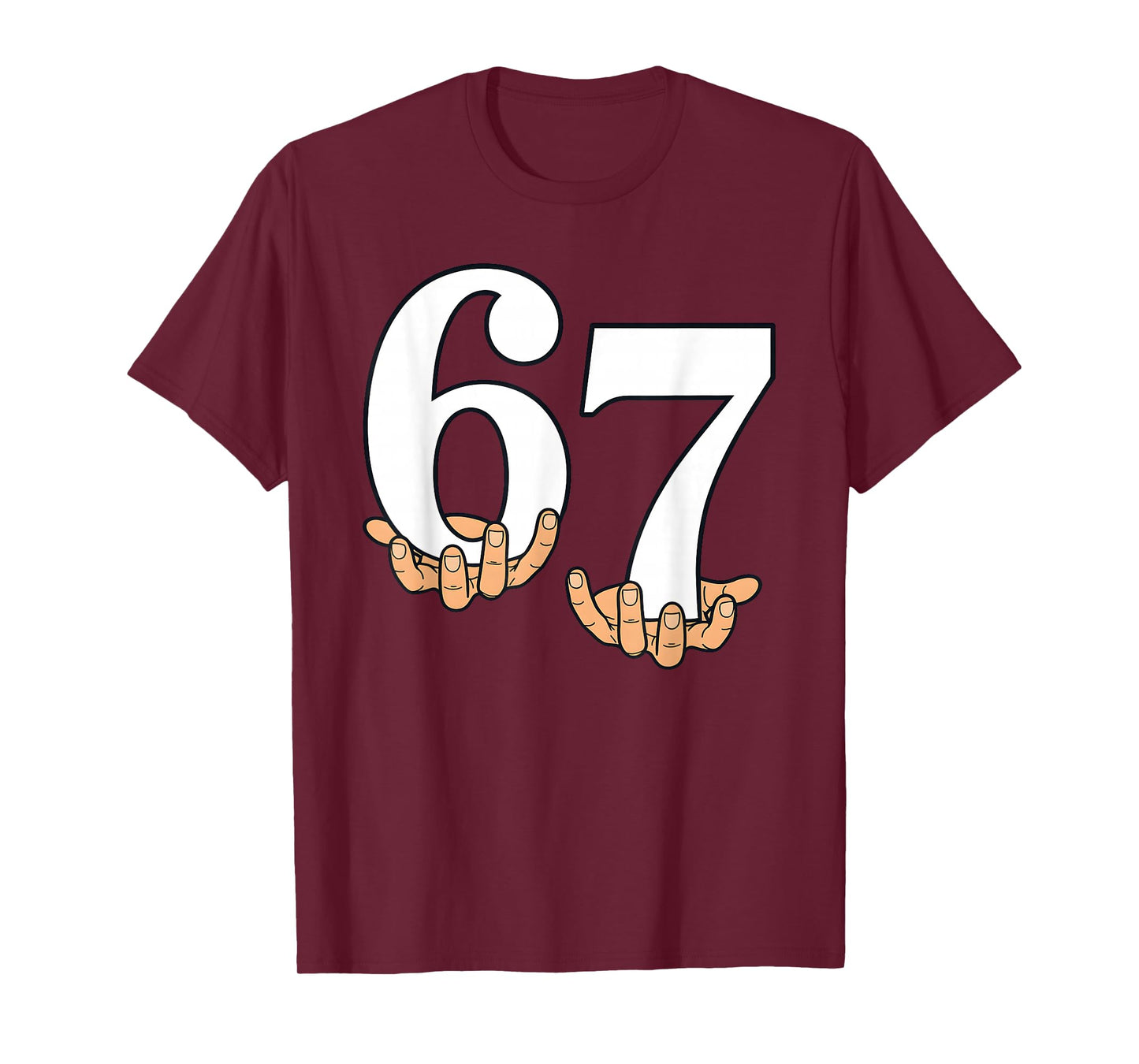 Funny 67 Meme Hands Slang Gen Alpha Six Seven 6 7 for Kids T-Shirt