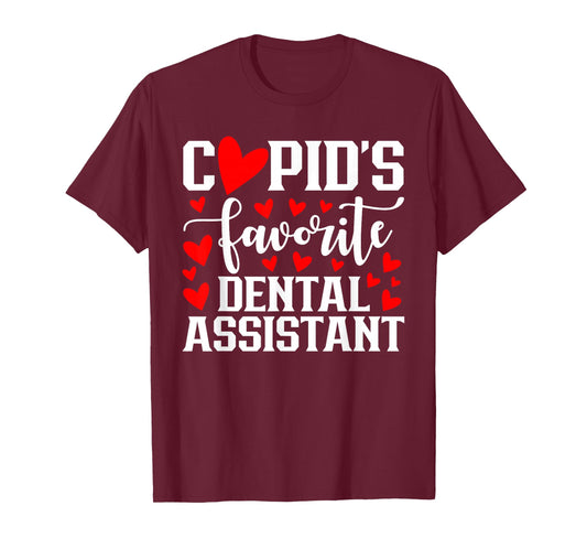 Cupid's Favorite Dental Assistant Cute Heart Valentine's Day T-Shirt
