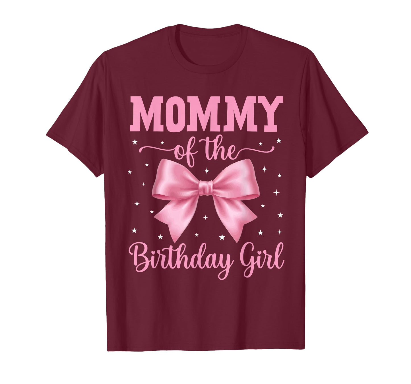 Mommy of Birthday Girl Coquette Bow Party Family Matching T-Shirt