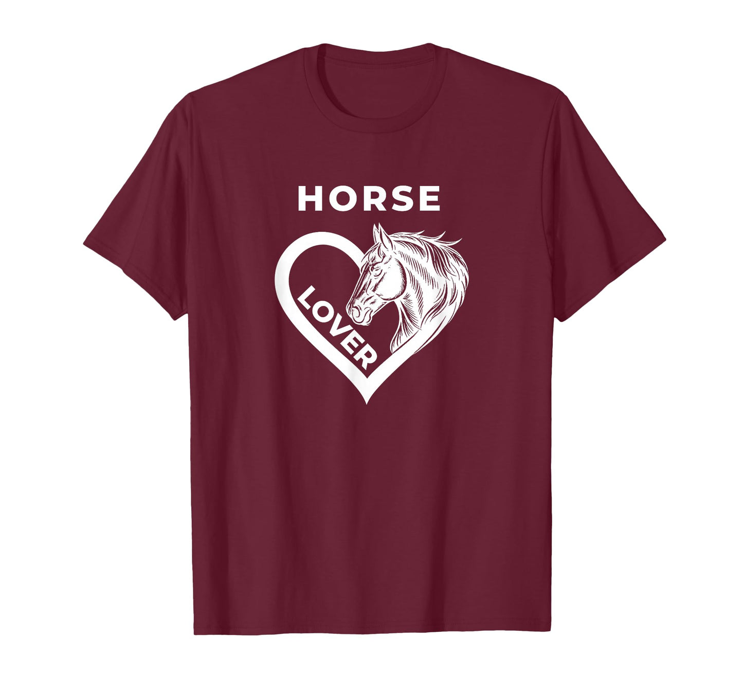 Horse Lover Heart Design with Horse-Head Line Art T-Shirt