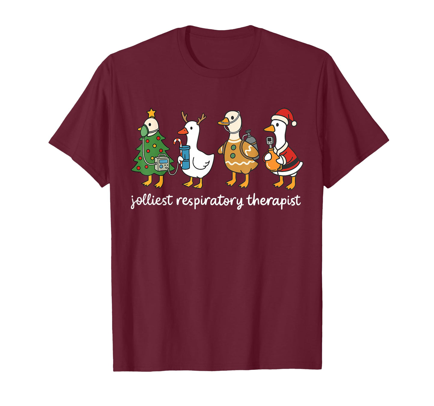 Jolliest Respiratory Therapist Peds RT Christmas Goose T-Shirt