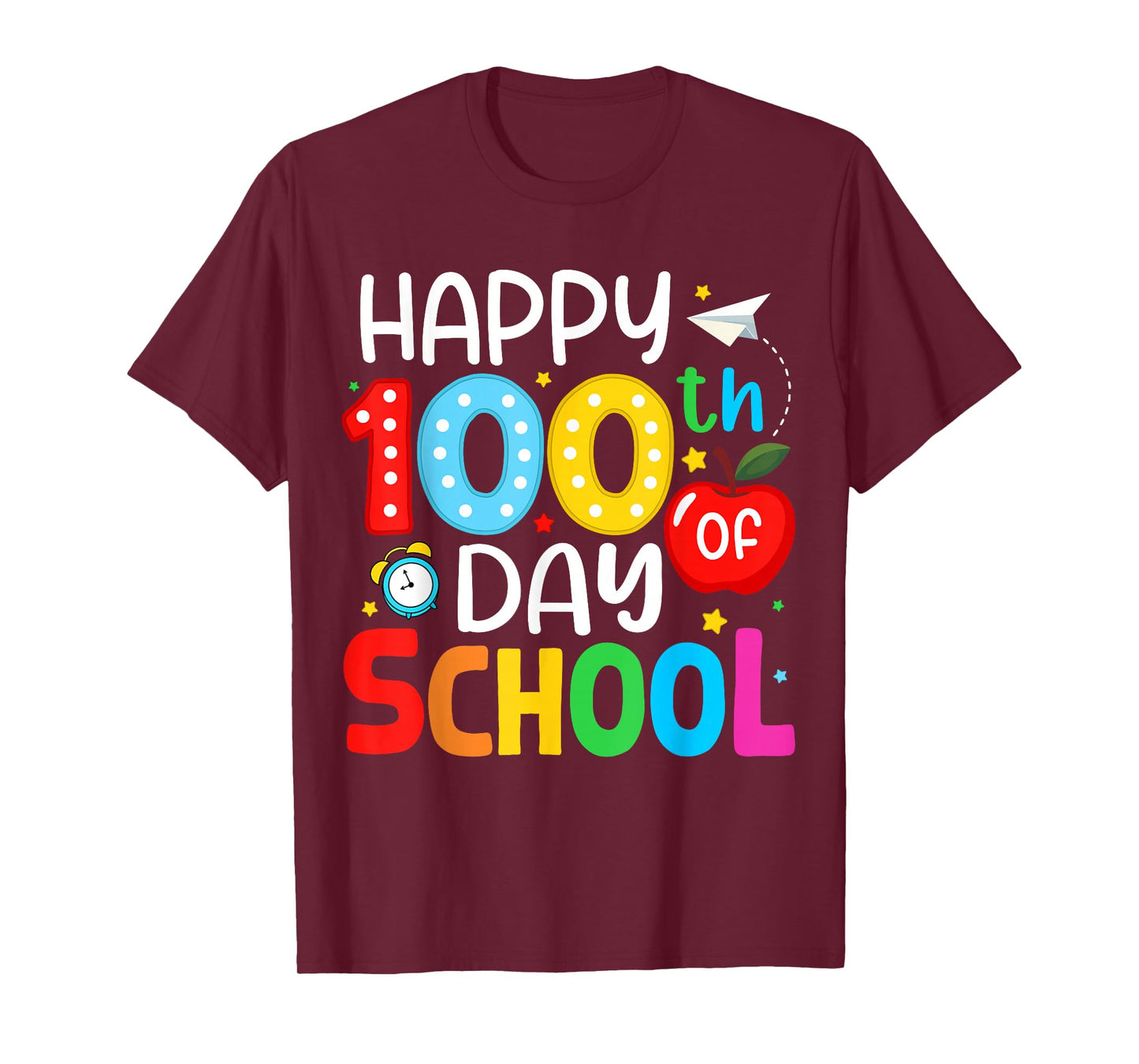 Happy 100 Day of School for Girl Teacher Adult Kid 100th Day T-Shirt