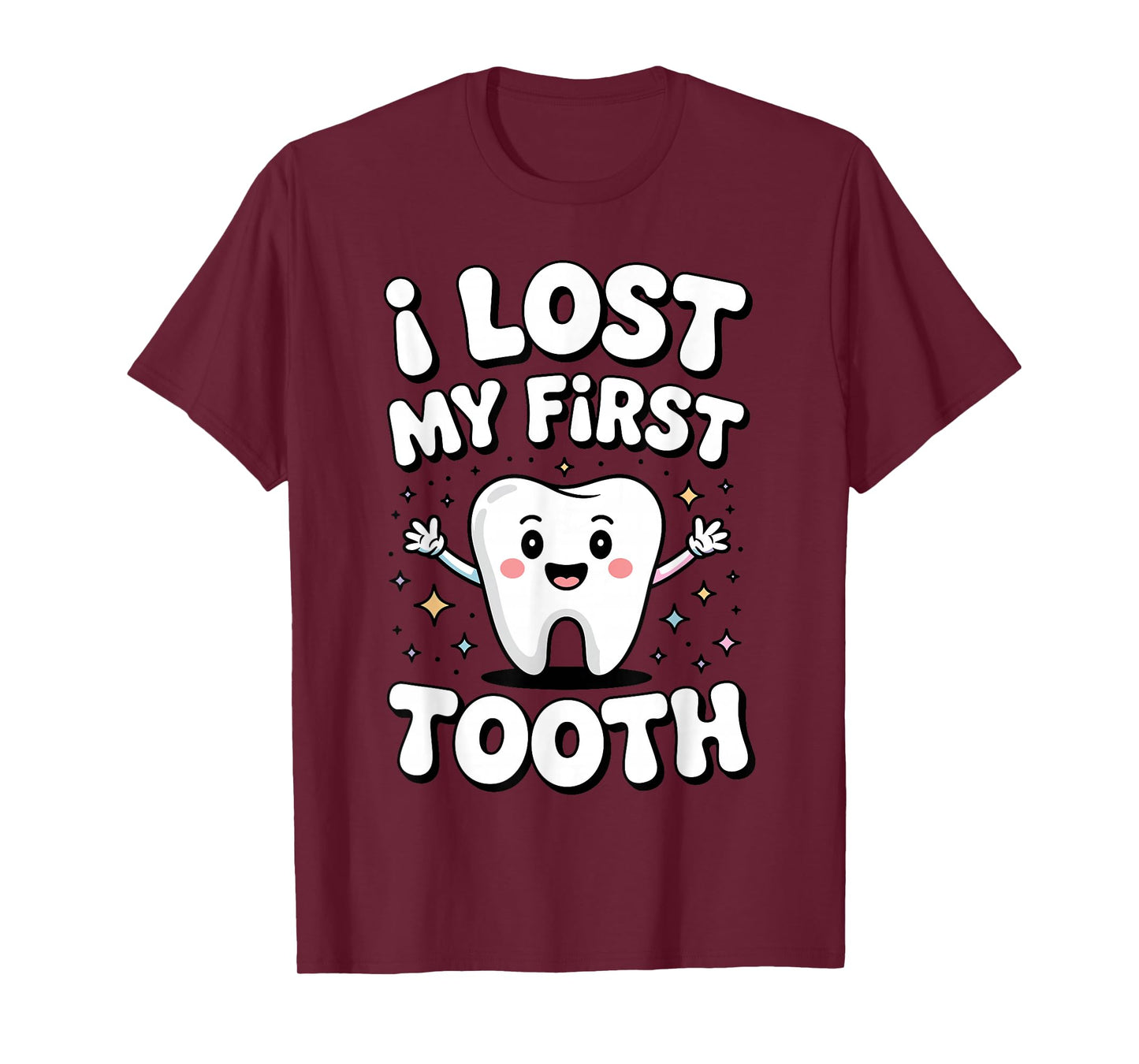 First Lost Tooth Art for Kids Boys Girls Lost First Tooth T-Shirt