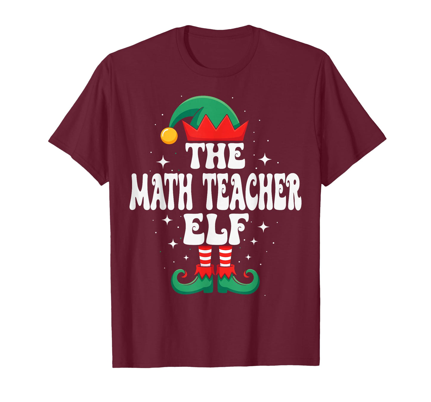 The Math Teacher Elf Funny Christmas Matching Family T-Shirt