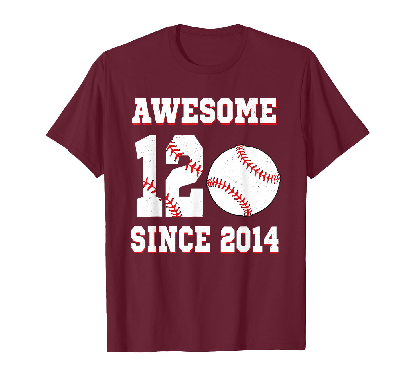 12 Years Old Birthday Baseball Boy Awesome Since 2014 T-Shirt
