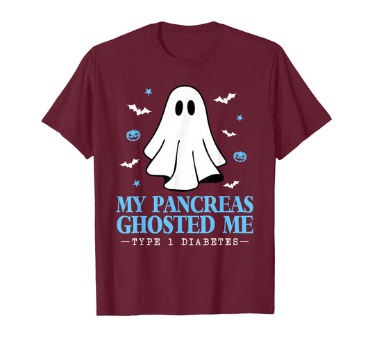 Halloween My Pancreas Ghosted Me Funny Type 1 Diabetes T1D T-Shirt