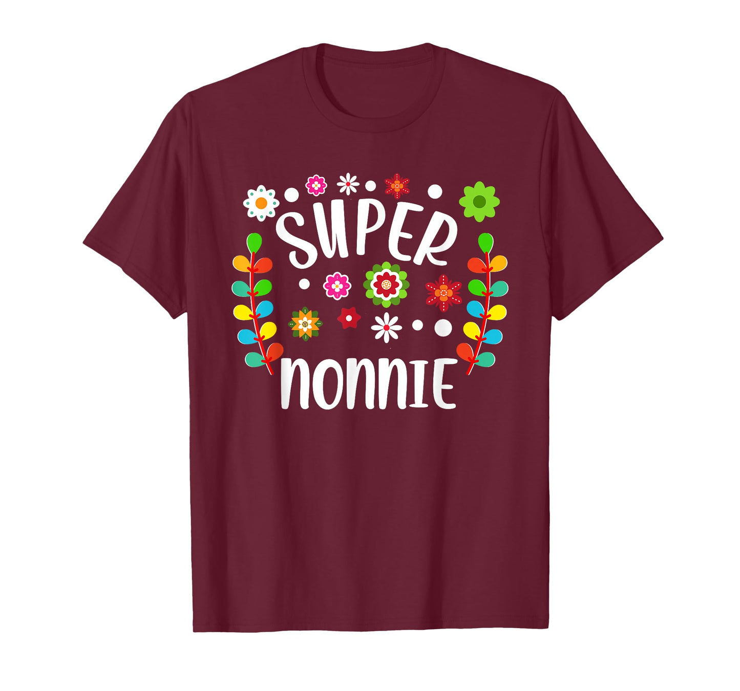Super Nonnie Italian Grandma Mother's Day Floral T-Shirt