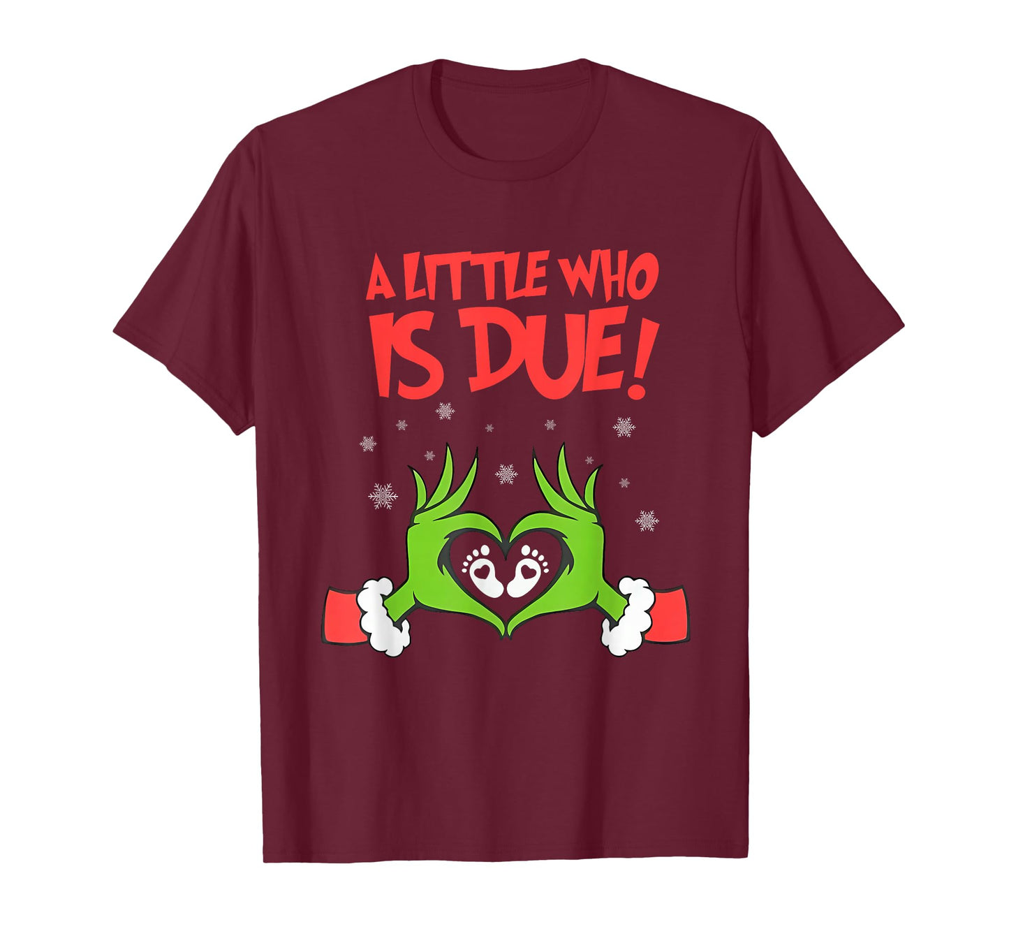 A Little Who is Due Cute Christmas Pregnancy Announcement T-Shirt